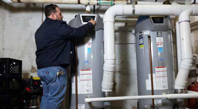 technician providing State Commercial Water Heater Installation ​