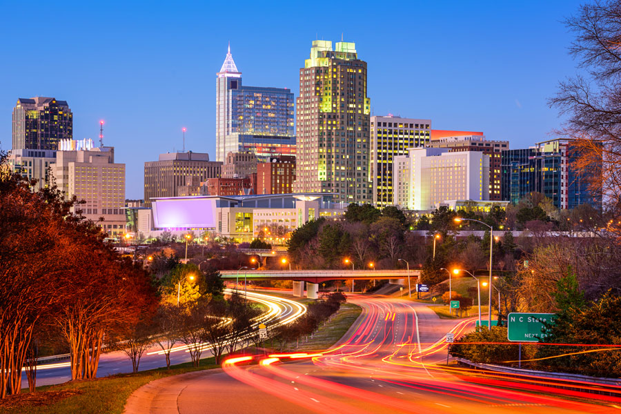 Skyline at Dusk in Raleigh, North Carolina