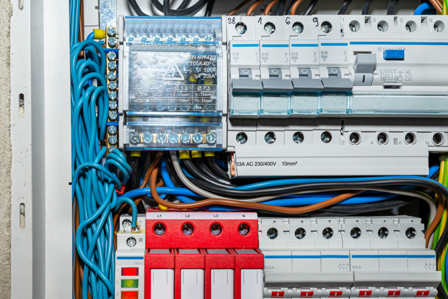 electrical panel with Whole House Surge Protection in Raleigh, Cary, Apex, Wake County, NC